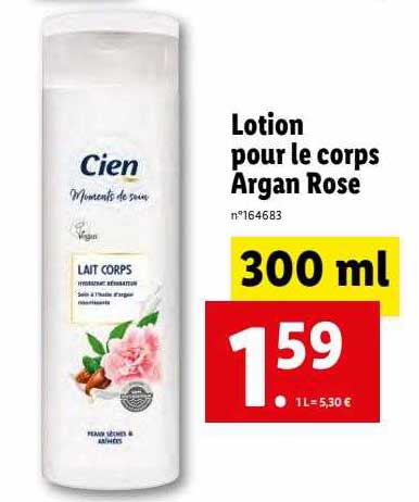 Lotion Pour Le Corps Argan Rose Cien