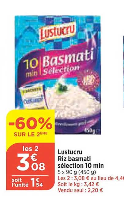 lustucru riz basmati sélection 10 min