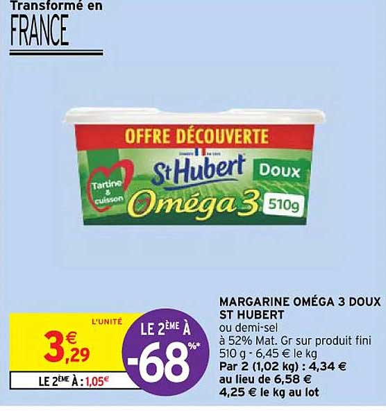 margarine oméga 3 doux st hubert