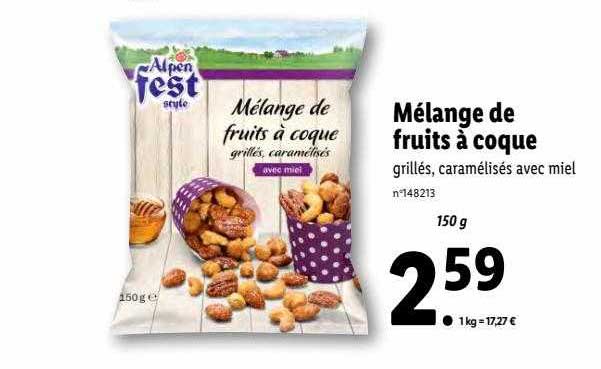 mélange de fruits à coque alpen fest