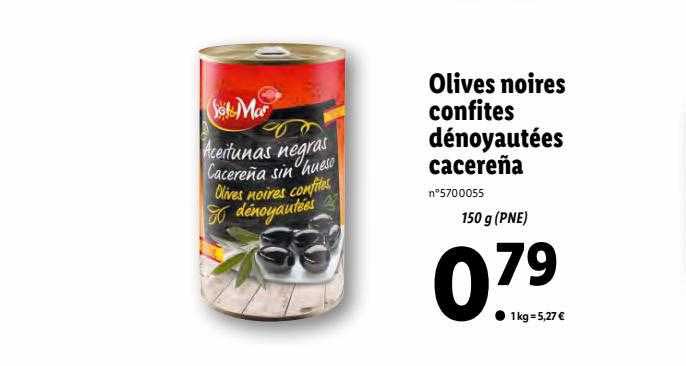 olives noires confites dénoyautées cacereña sol & mar