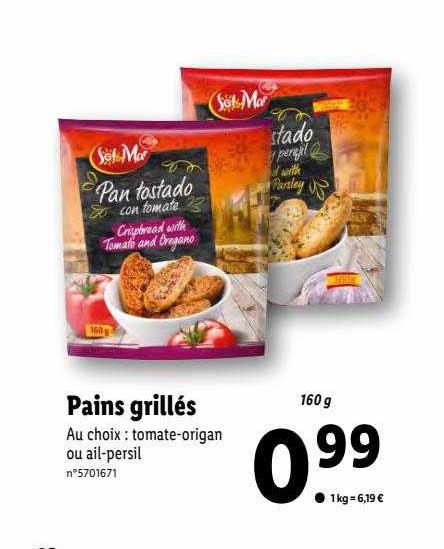 pains grillés sol & mar