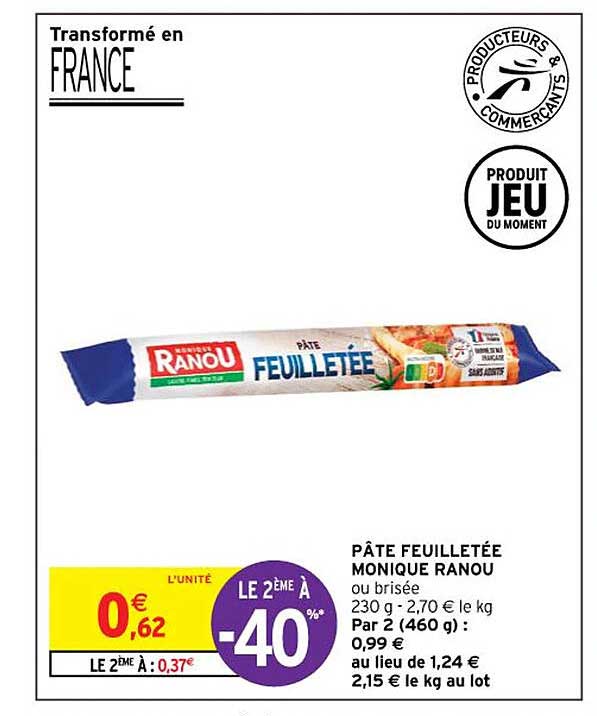 pâte feuilletée monique ranou