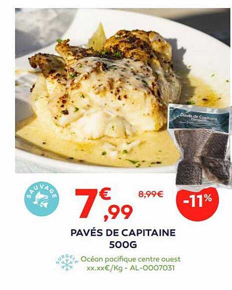 pavé de capitaine 500 g