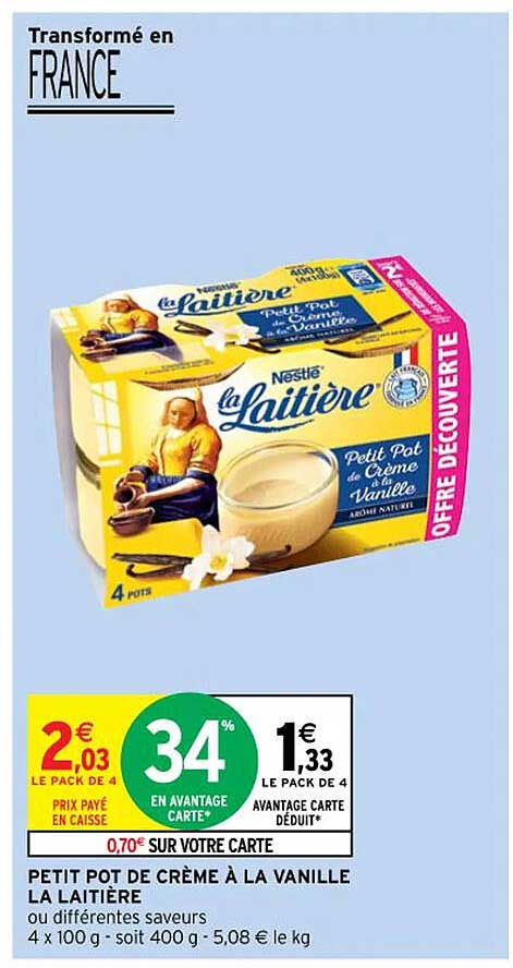 Petit Pot De Crème à La Vanille La Laitière