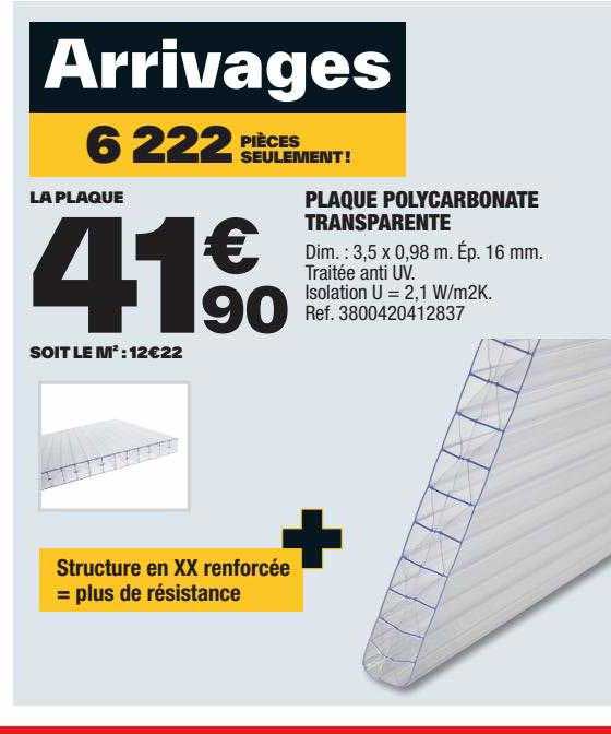 plaque polycarbonate transparente