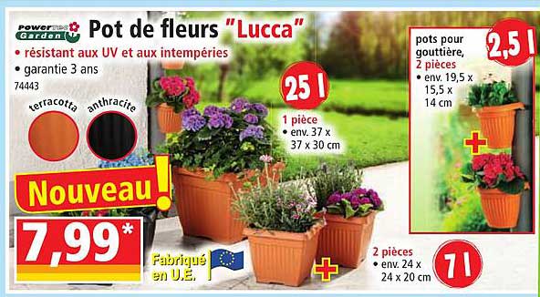 pot de fleurs "lucca" powerte garden