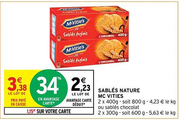 Sablés Nature Mc Vities