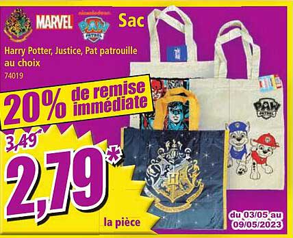 sac marvel, paw patrol