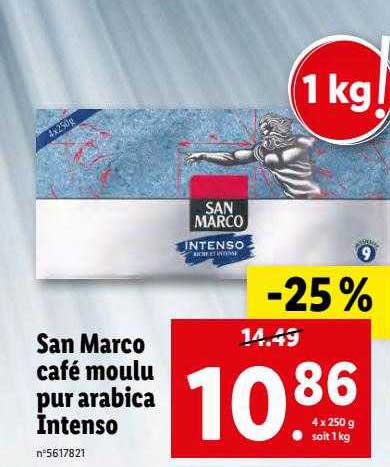 san marco café moulu pur arabica intenso