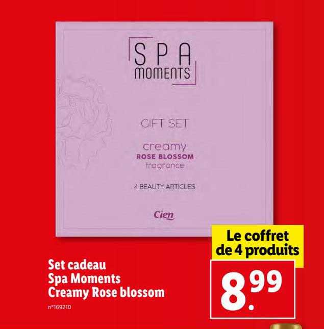 set cadeau spa moments creamy rose blossom
