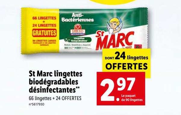 st marc lingettes biodégradables désinfectantes