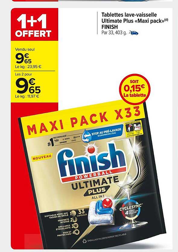 tablettes lave-vaisselle ultimate plus «maxi pack» finish