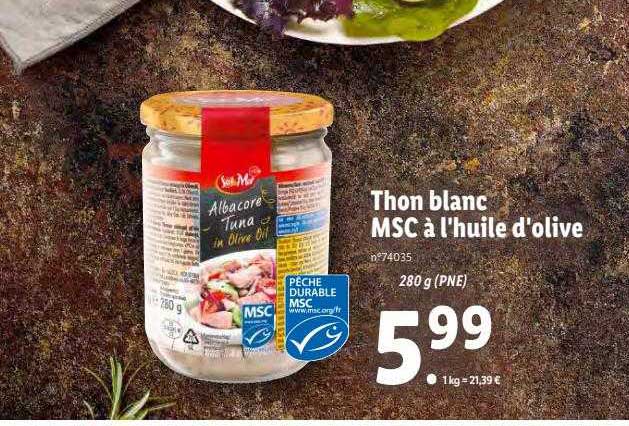 thon blanc msc à l'huile d'olive sol & mar