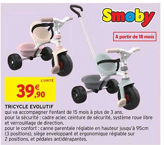 tricycle évolutif smoby