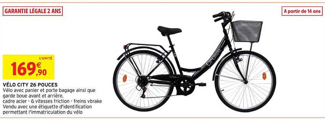 vélo city 26 pouces