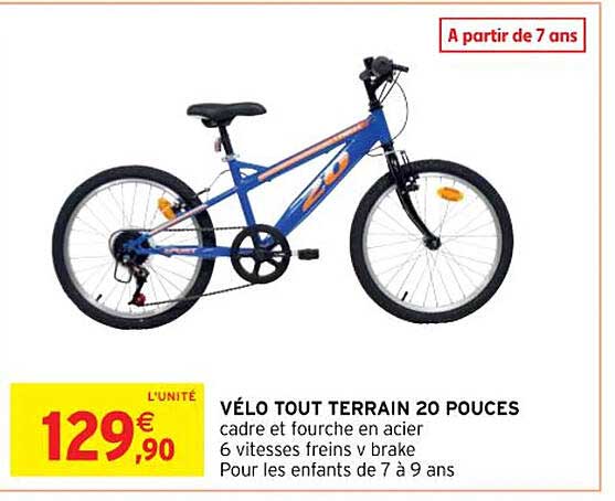 vélo tout terrain 20 pouces