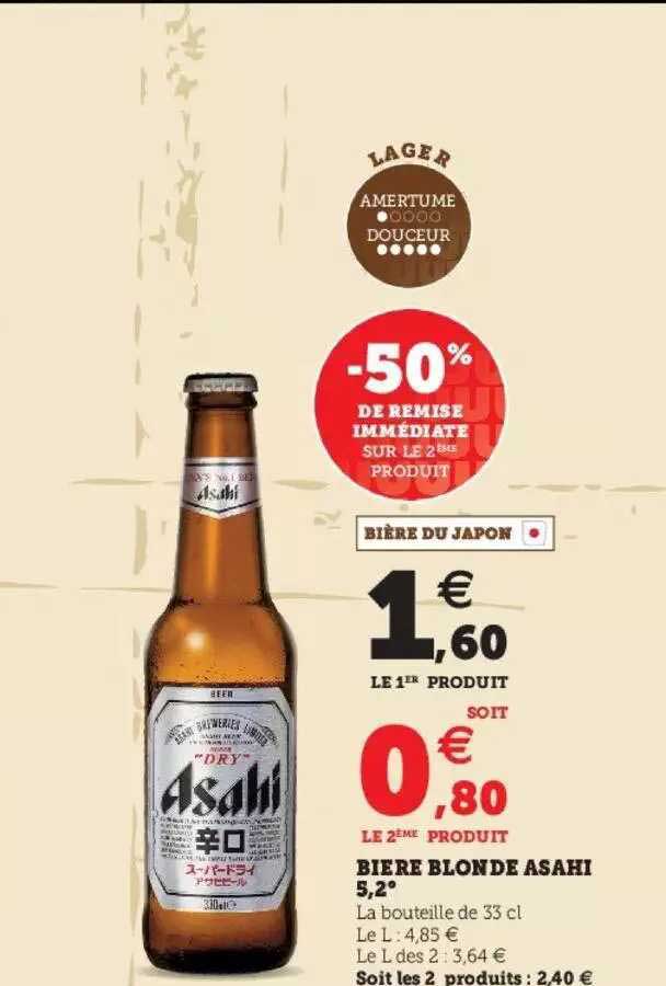 bière blonde asahi 5,2°