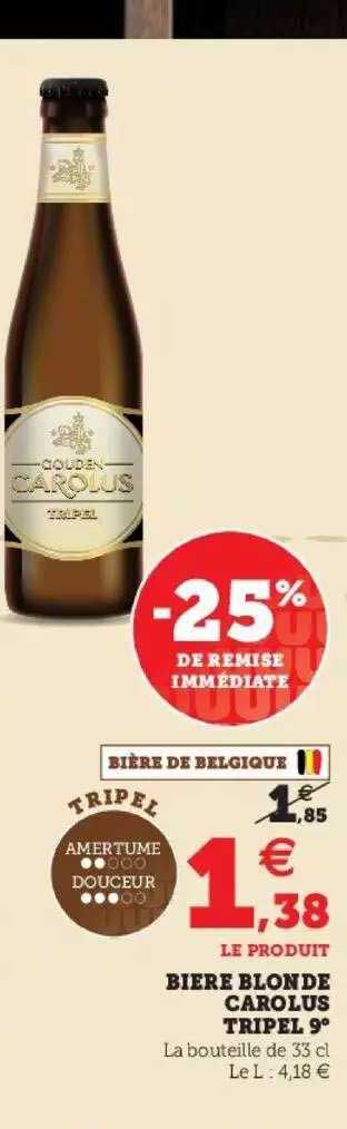 bière blonde carolus tripel 9°