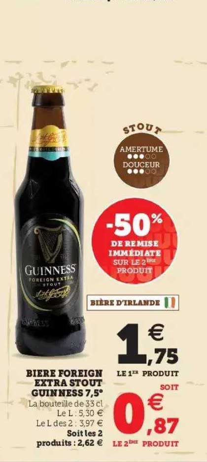 bière foreign extra stout guinness 7,5°