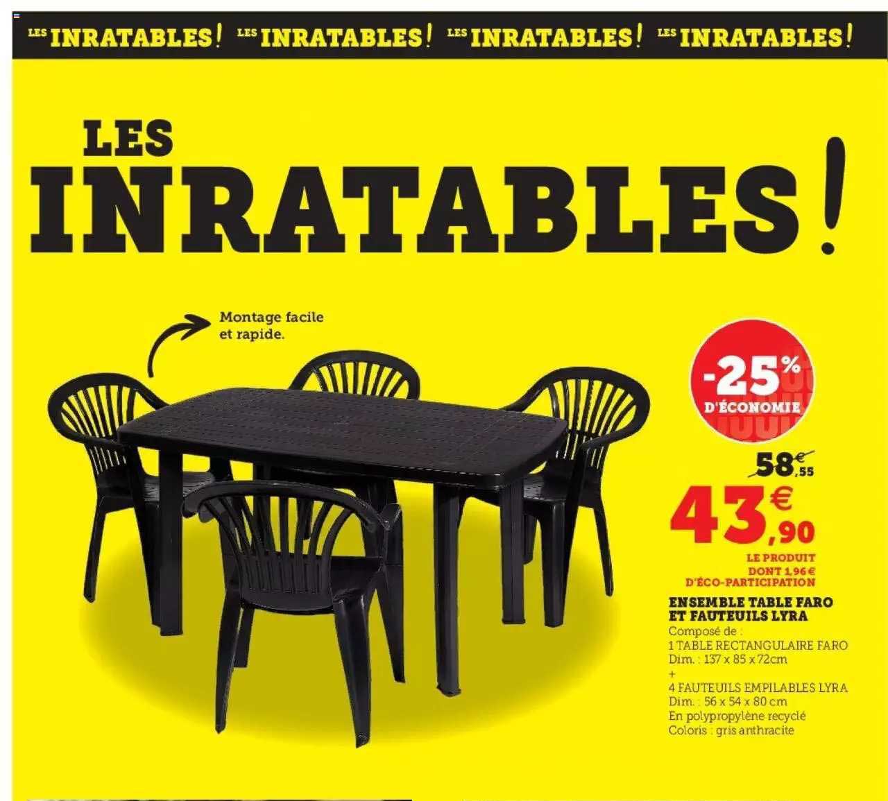 ensemble table faro et fauteuils lyra