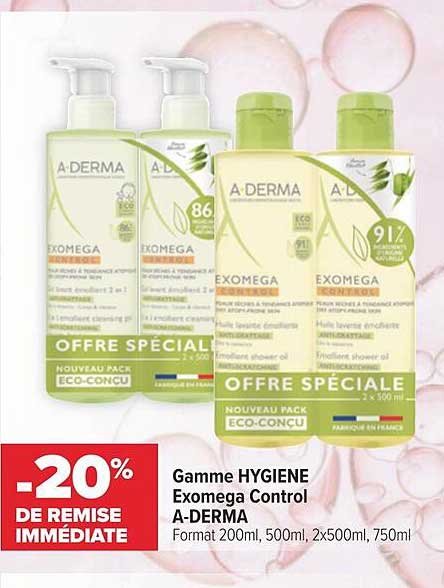 gamme hygiène exoméga control a-derma