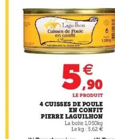 4 cuisses de poule en confit pierre laguilhon