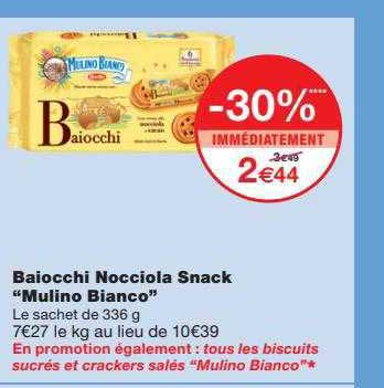 baiocchi nocciola snack "mulino bianco"