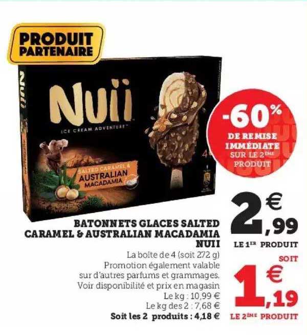 bâtonnets glacés salted caramel & australian macadamia nuii