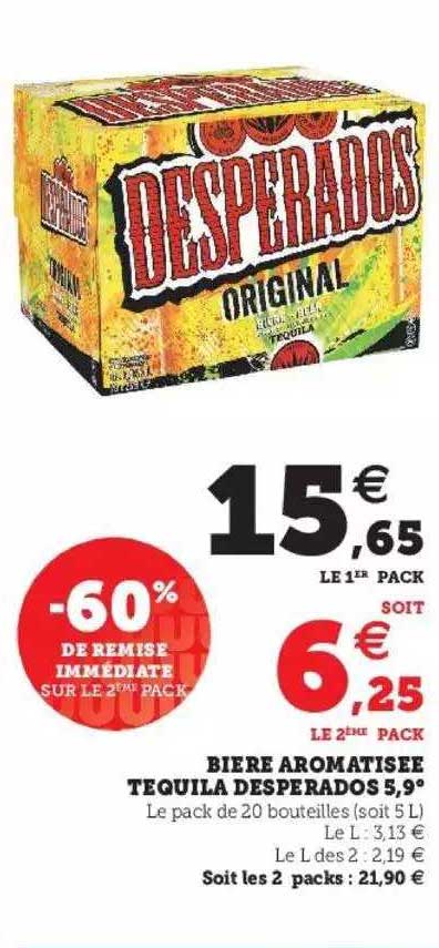 Bière Aromatisée Tequila Esperados 5.9° -60% De Remise Immédiate Sur Le 2ème Pack