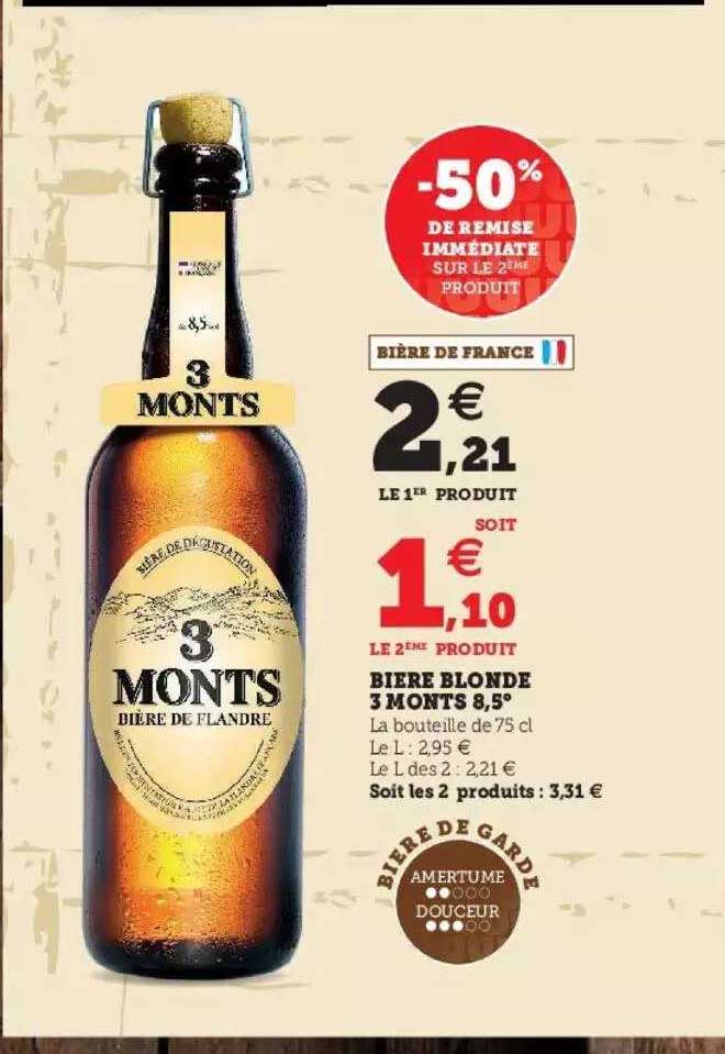bière blonde 3 monts 8,5°