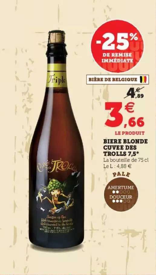 bière blonde cuvée des trolls 7,5°