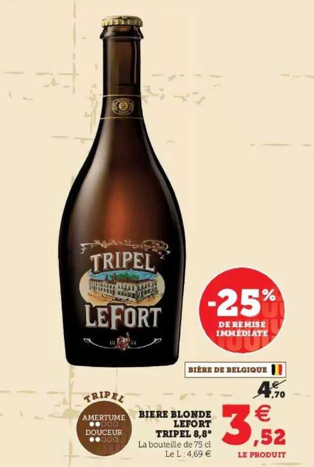 Bière Blonde Lefort Tripel 5,8°