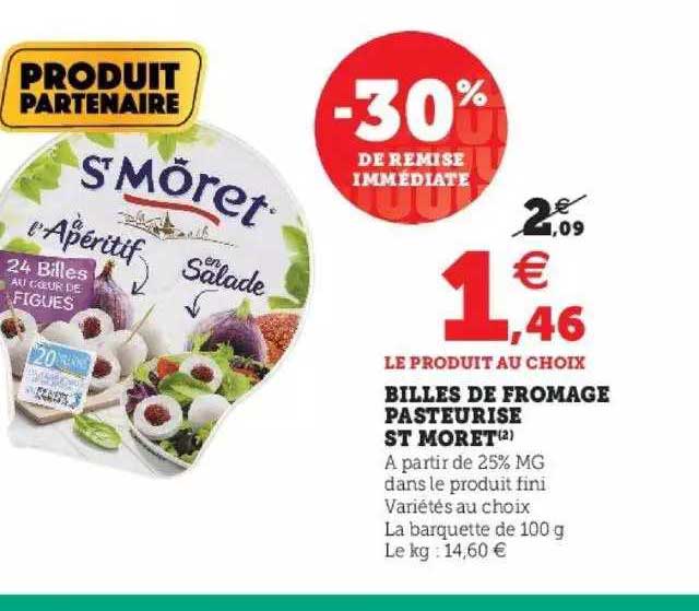 billes de fromage pasteurisé st moret