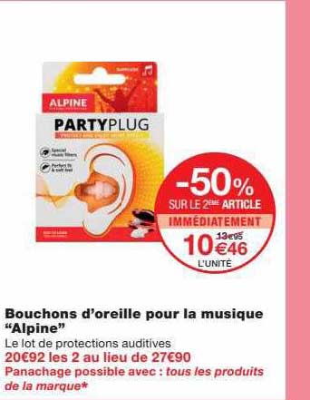 bouchons d'oreille pour la musique "alpine"