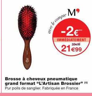 brosse à cheveux pneumatique grand format "l'artisan brossier"