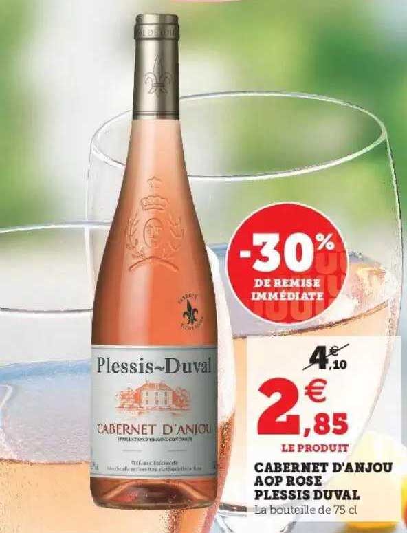 cabernet d'anjou aop rose plessis duval -30% de remise immédiate