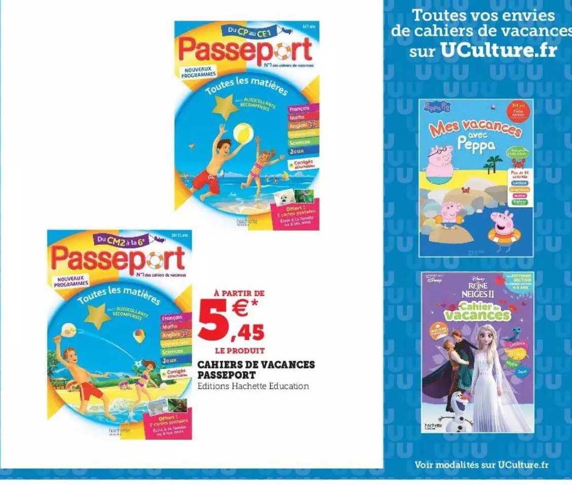 cahiers de vacances passeport