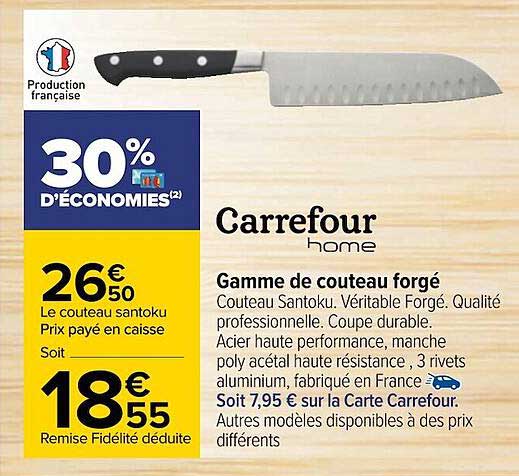 carrefour home gamme de couteau forgé