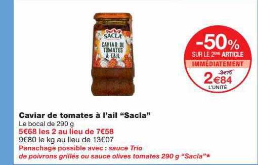 caviar de tomates à l'ail "sacla"