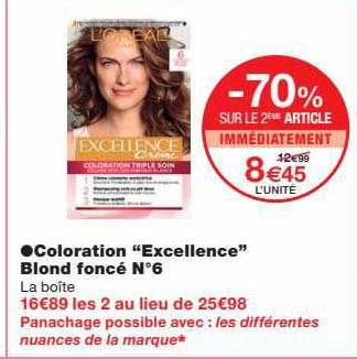 coloration "excellence" blond foncé n°6