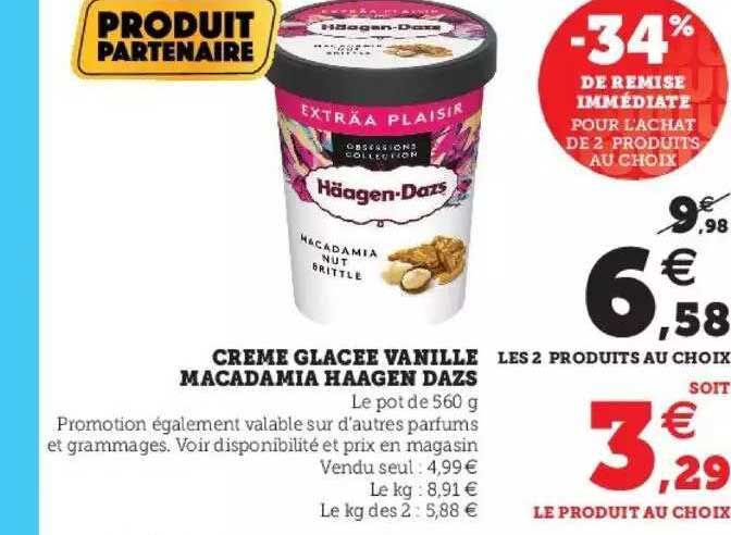 crème glacée vanille macadamia haagen dazs