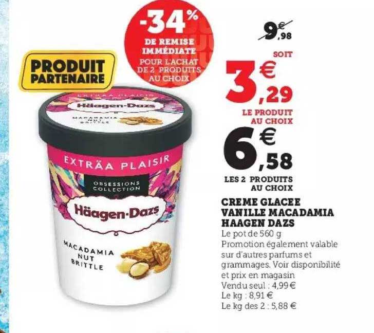 crème glacée vanille macadamia haagen dazs