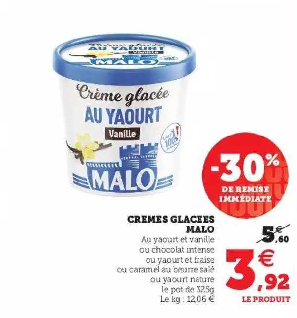 Crèmes Glacées Malo -30% De Remise Immédiate