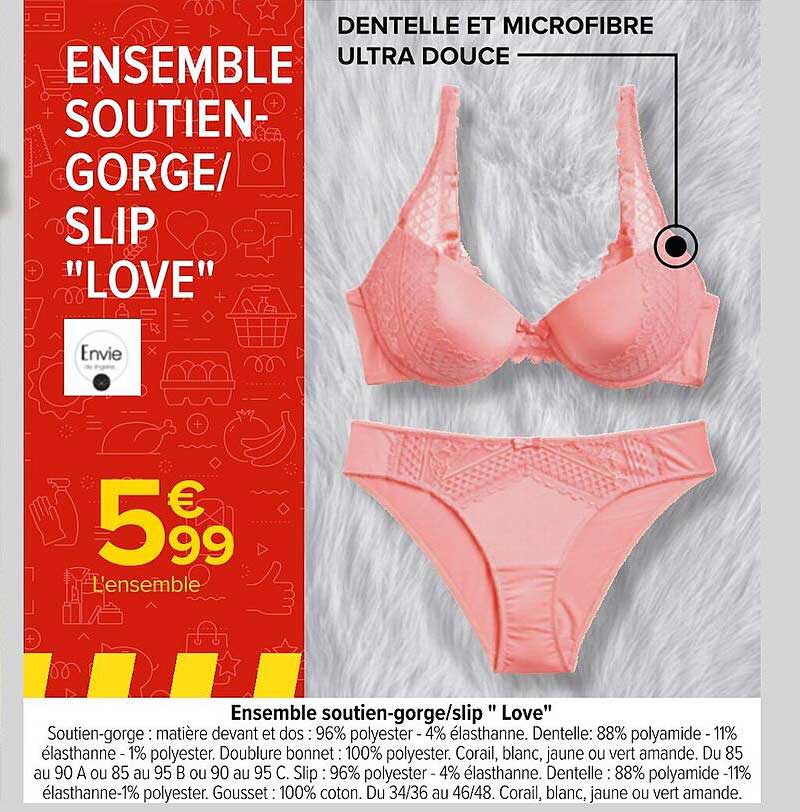 ensemble soutien-gorge slip "love"