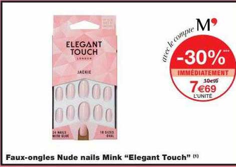 faux-ongles nude nails mink "elegant touch"