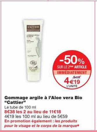 gommage argile à l"aloe vera bio "cattier"
