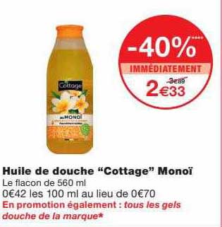 Huile De Douche "cottage" Monoï
