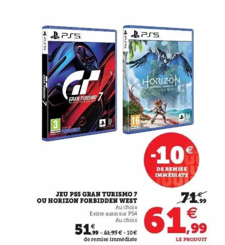jeu ps5 gran turismo 7 ou horizon forbidden west