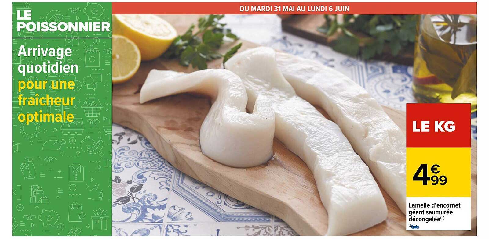 lamelle d'encornet géant saumurée décongelée